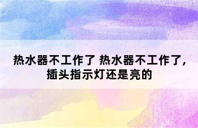 热水器不工作了 热水器不工作了,插头指示灯还是亮的